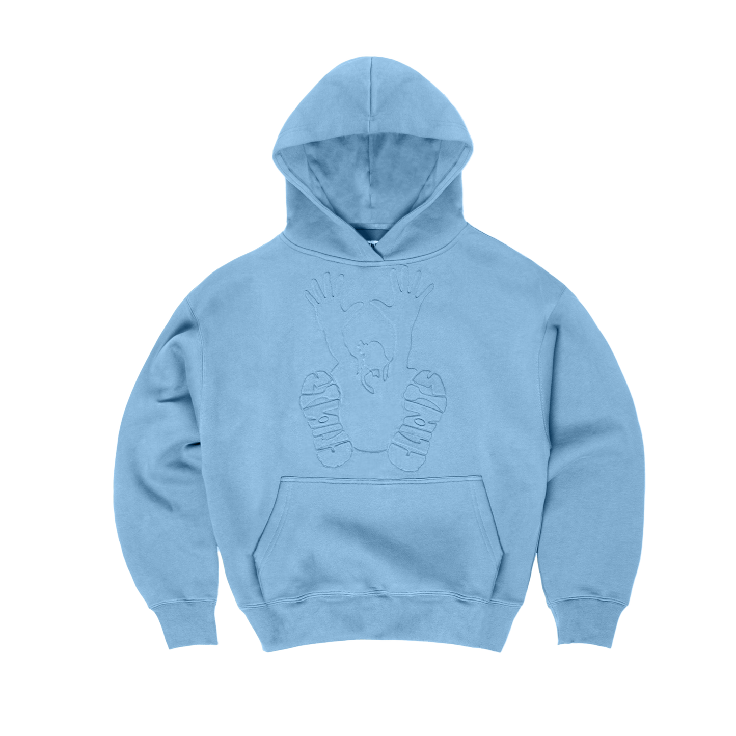 Embossed Stencil Hoodie - Baby Blue