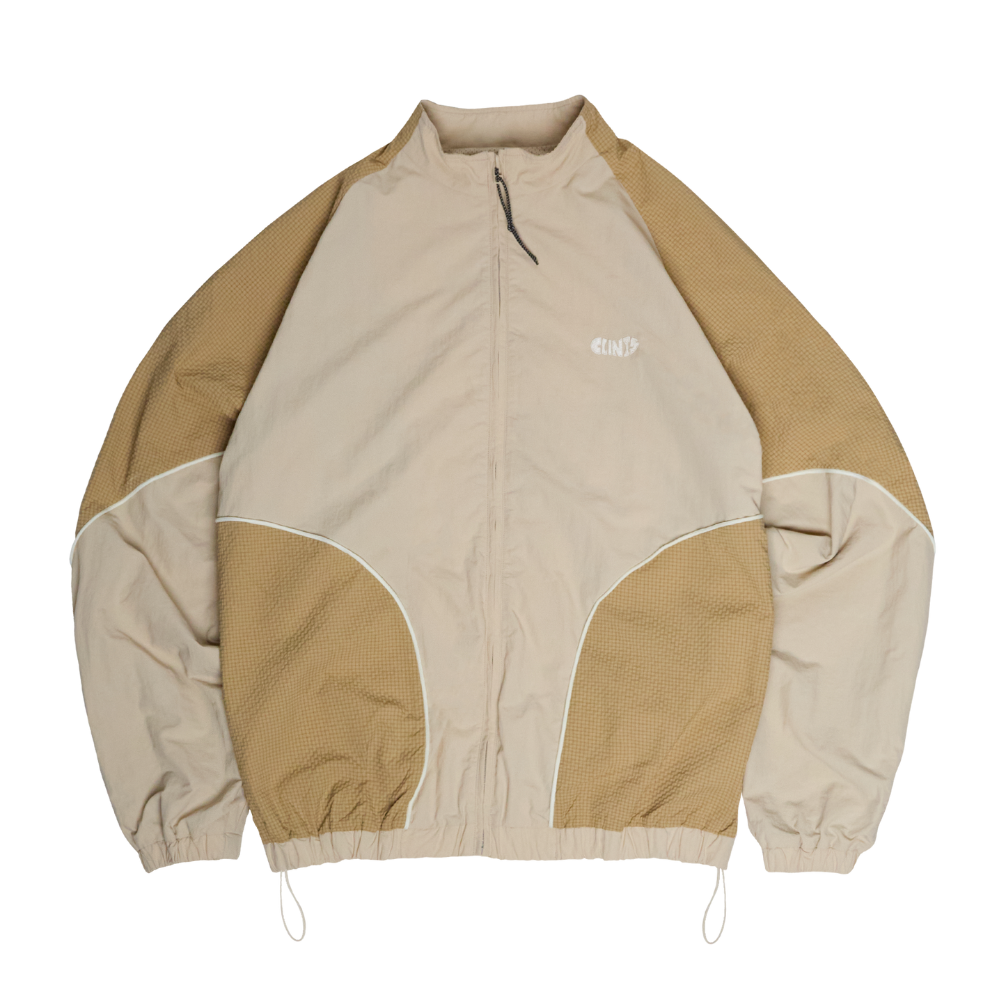 ⁠Rippled Nylon Jacket - Beige