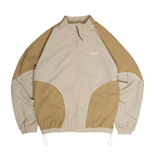 ⁠Rippled Nylon Jacket - Beige