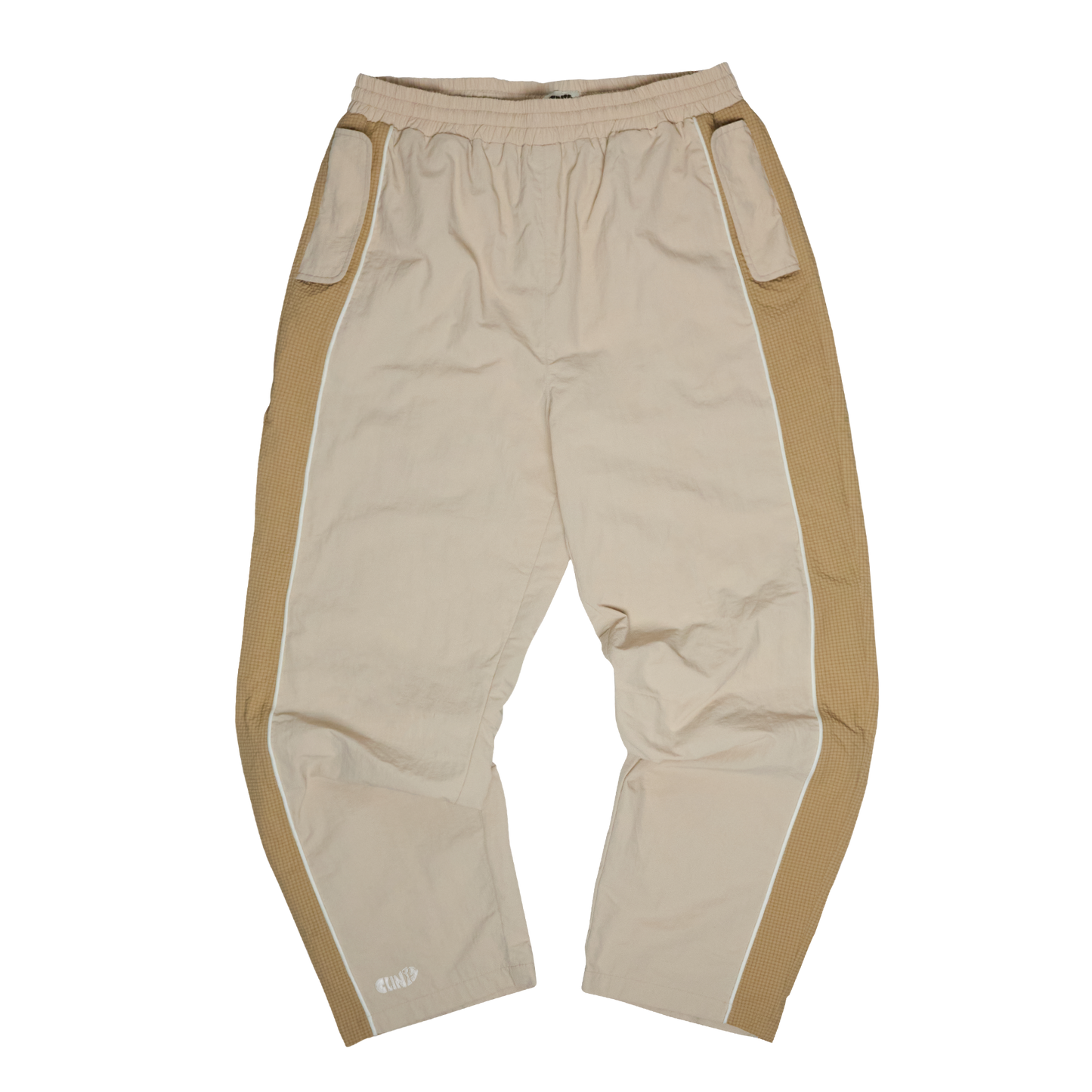 ⁠Rippled Nylon Pant - Beige