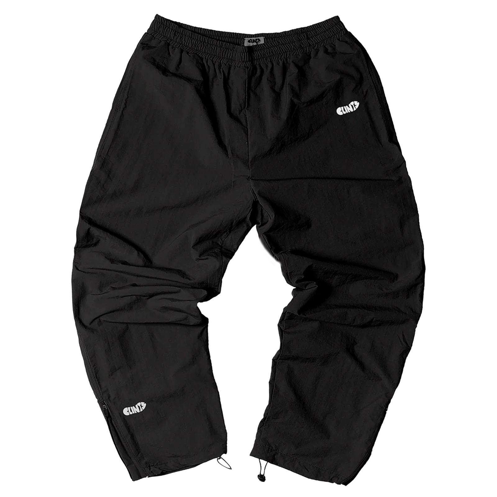 Black Shell Track Pant - White Logo