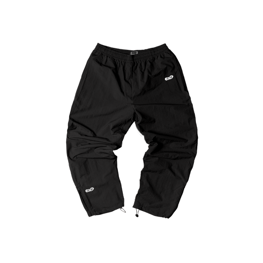 Black Shell Track Pant - White Logo
