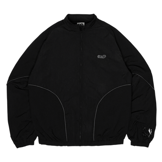 ⁠Rippled Nylon Jacket - Black