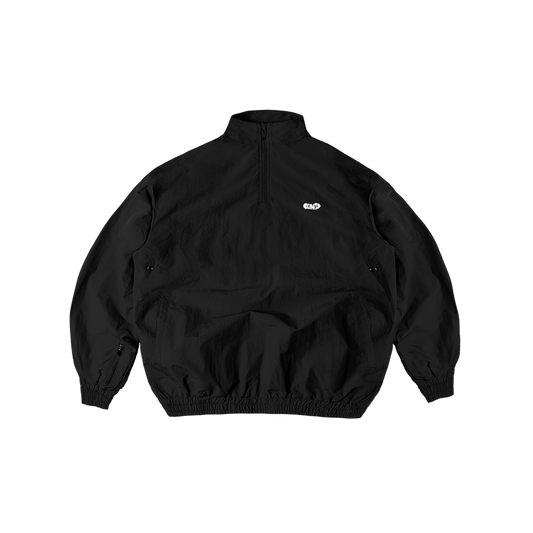 Black Shell Track Jacket - White Logo