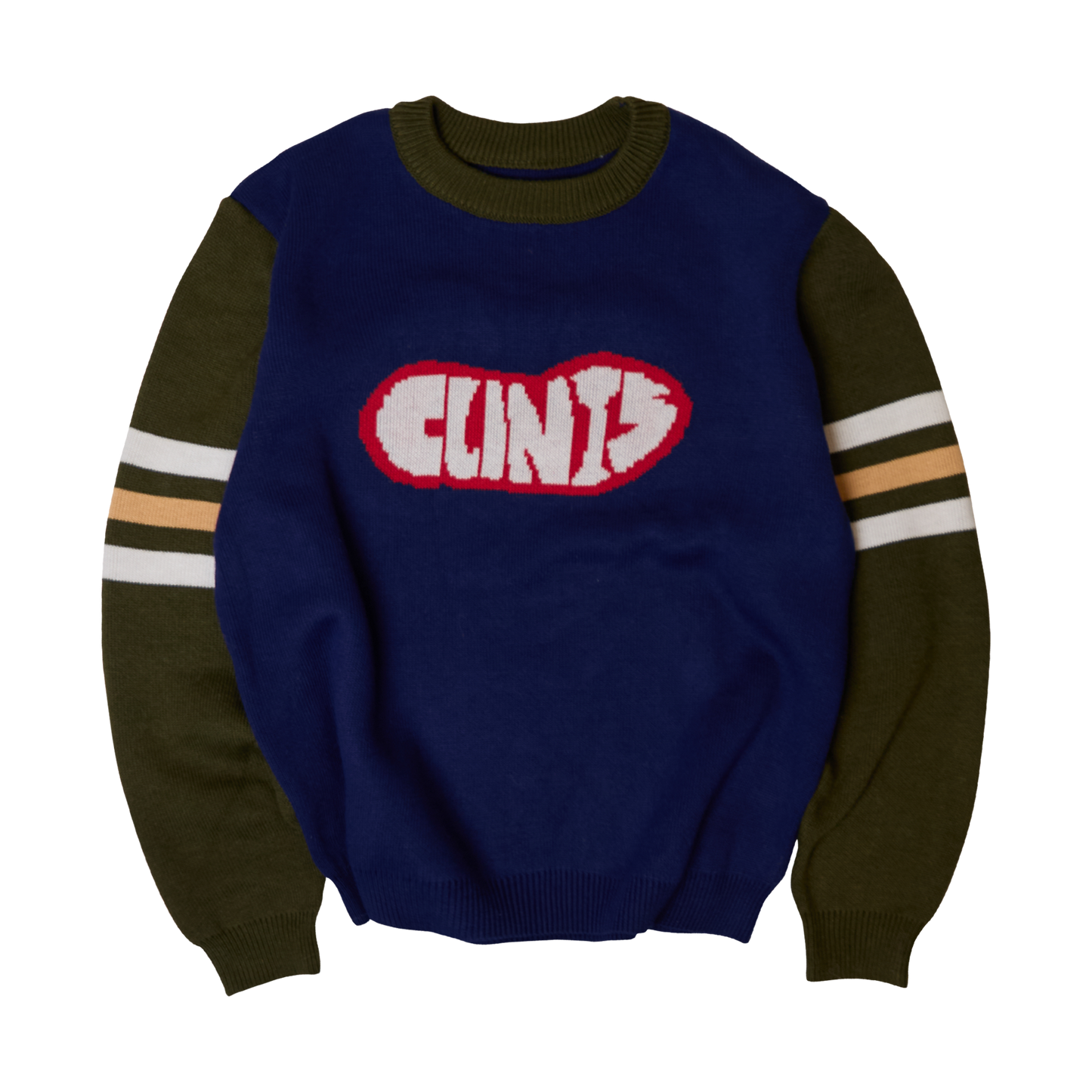 Contrast Knit Jumper - Blue