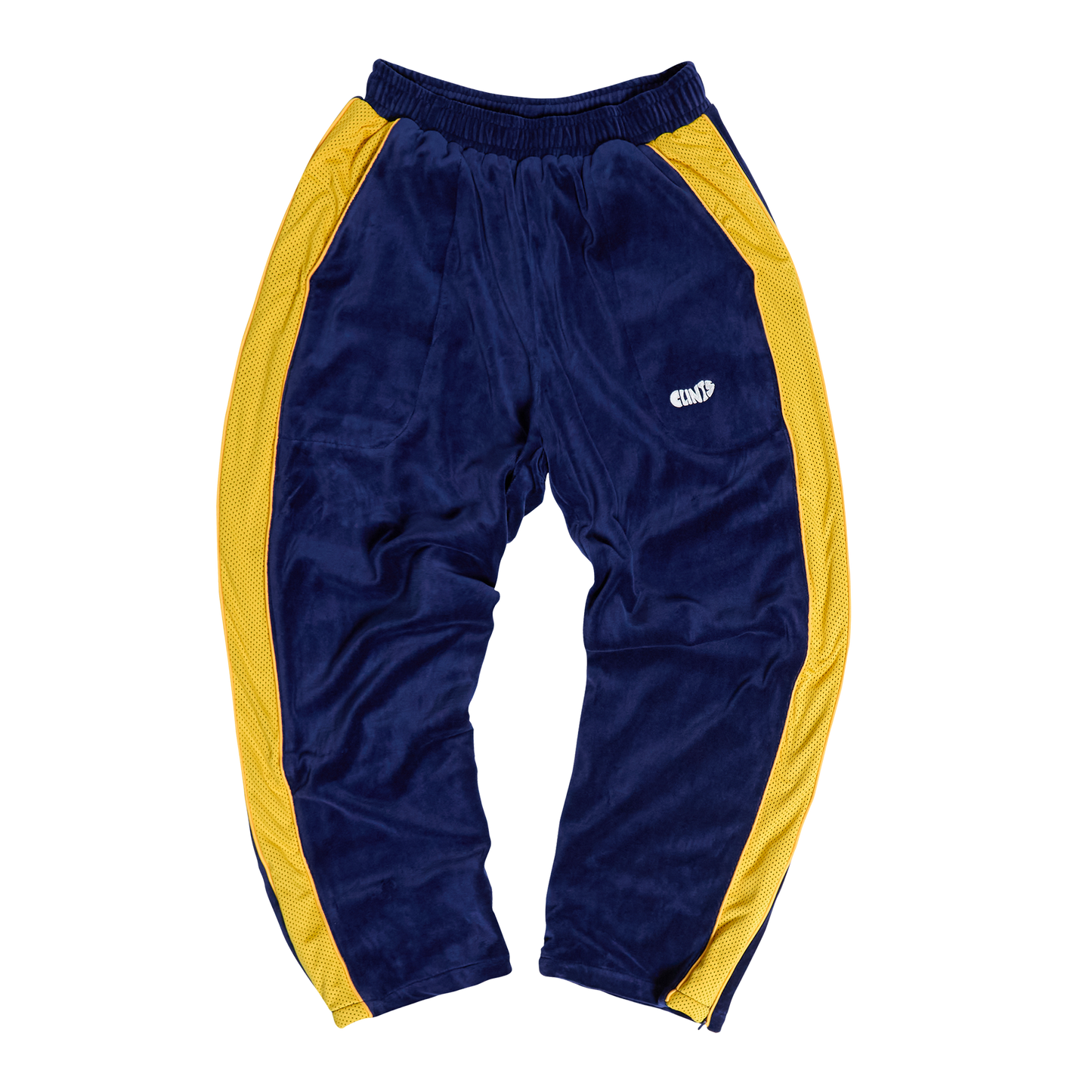 Velour track pant - Blue/yellow