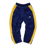 Velour track pant - Blue/yellow