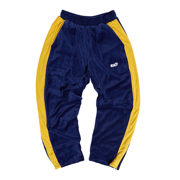 Velour track pant - Blue/yellow