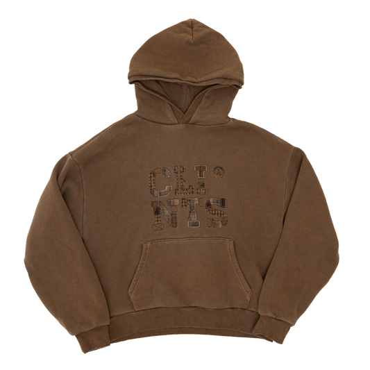Patchwork Hoodie - Brown