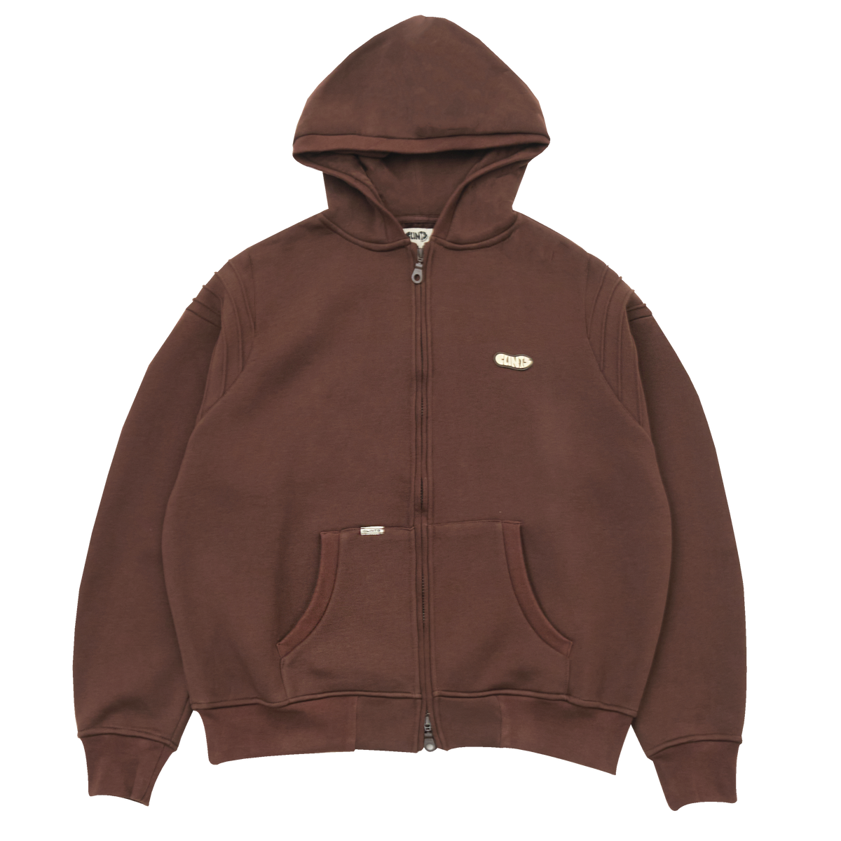 Pintuck Brown Hoodie