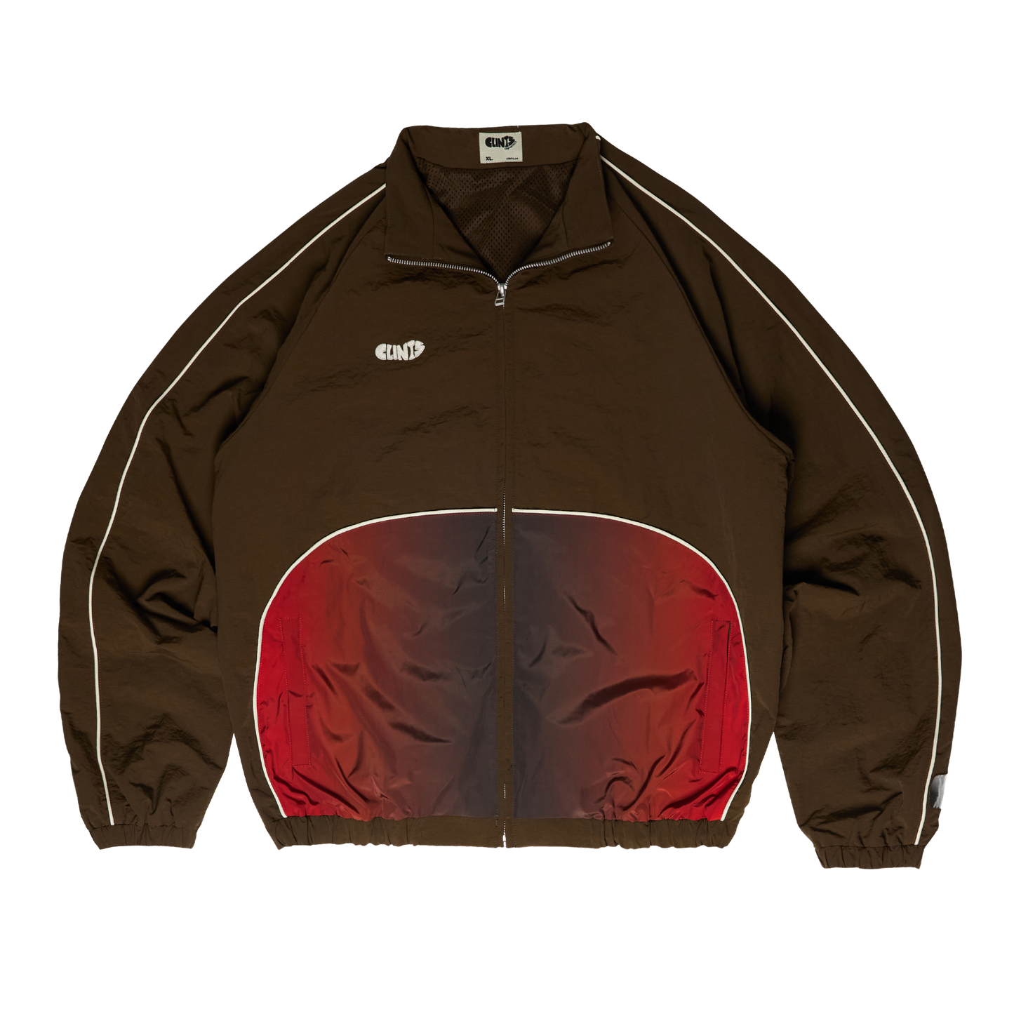 Gradient Mesh Shell Jacket - Brown