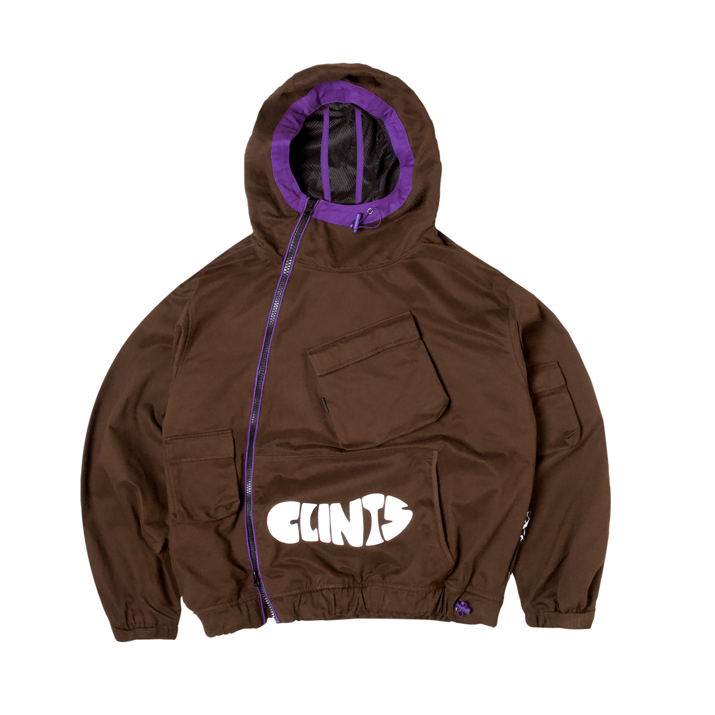 Hooded Tech Jacket - brown