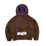 Hooded Tech Jacket - brown