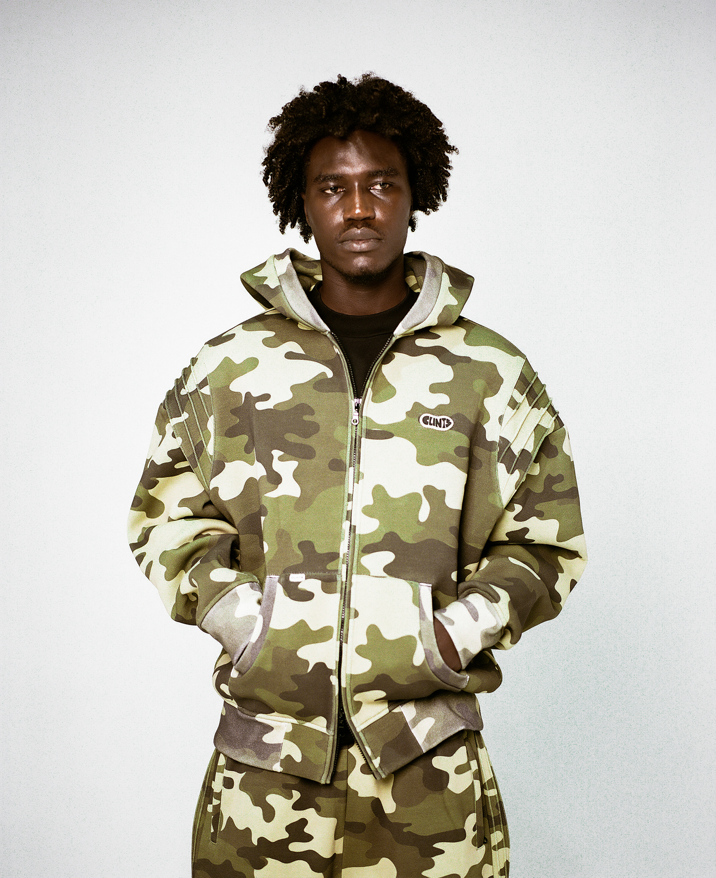 Pintuck Essential Hoodie - Camo