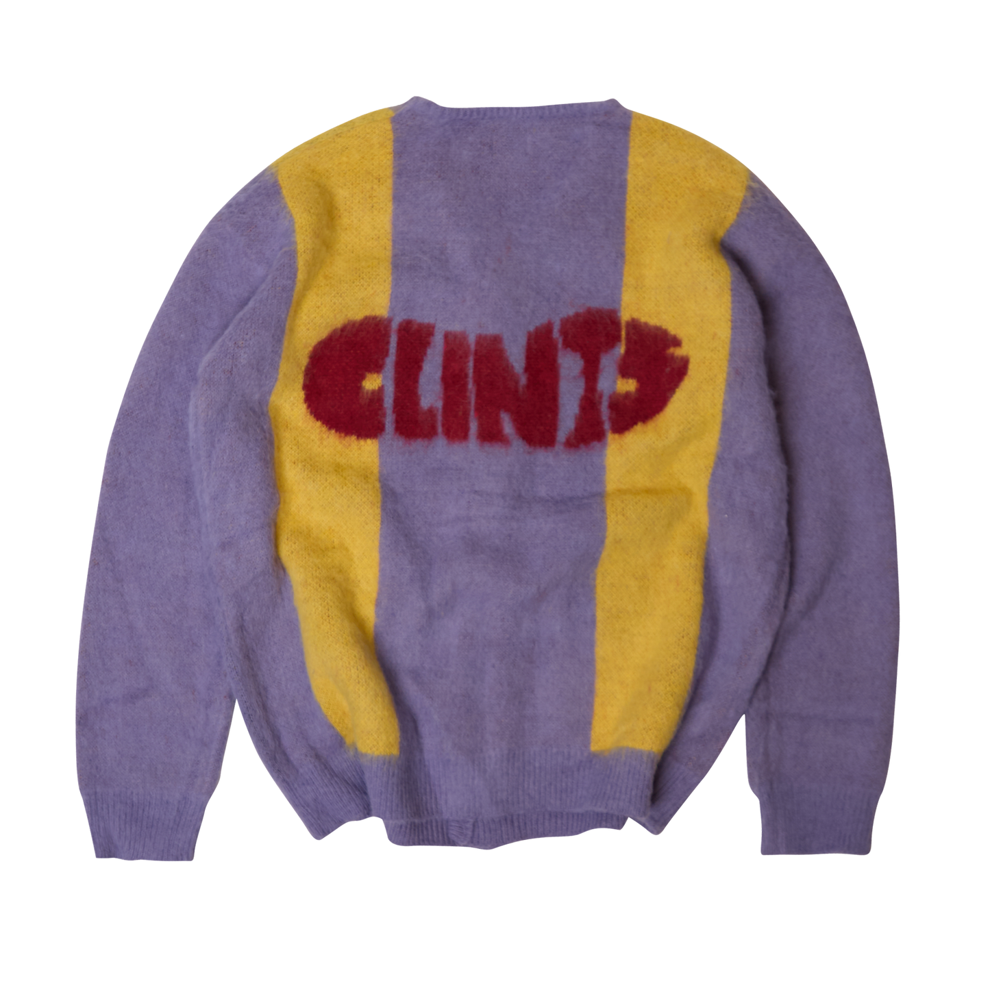 Mohair Diamond Cardigan - Purple/Yellow