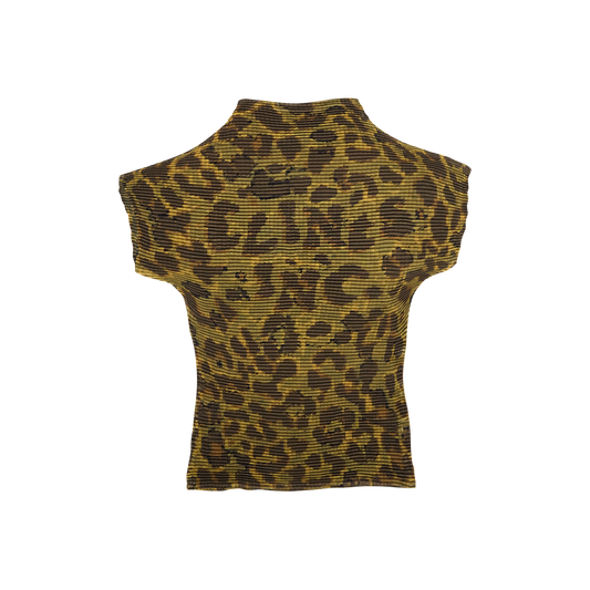 Pleated Crop Top - Leopard