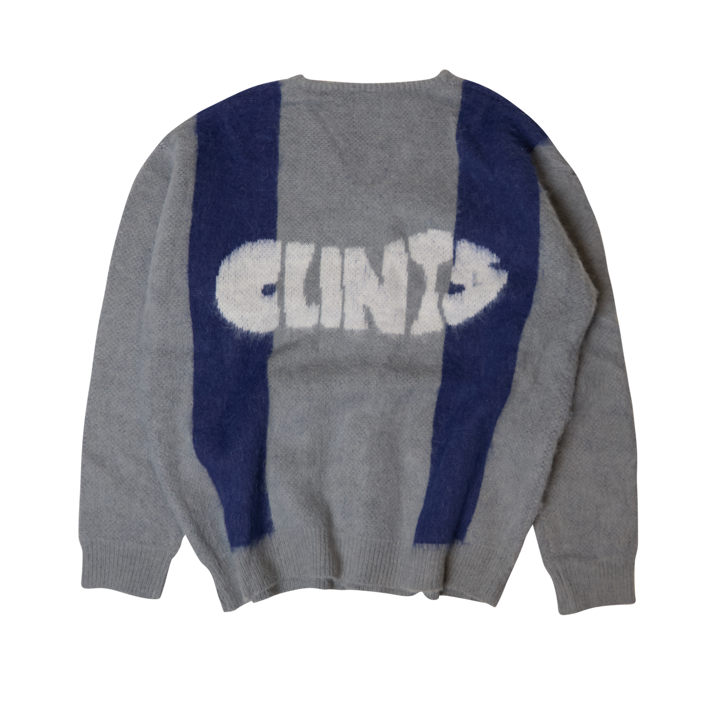 Mohair Diamond Cardigan - Grey/Blue