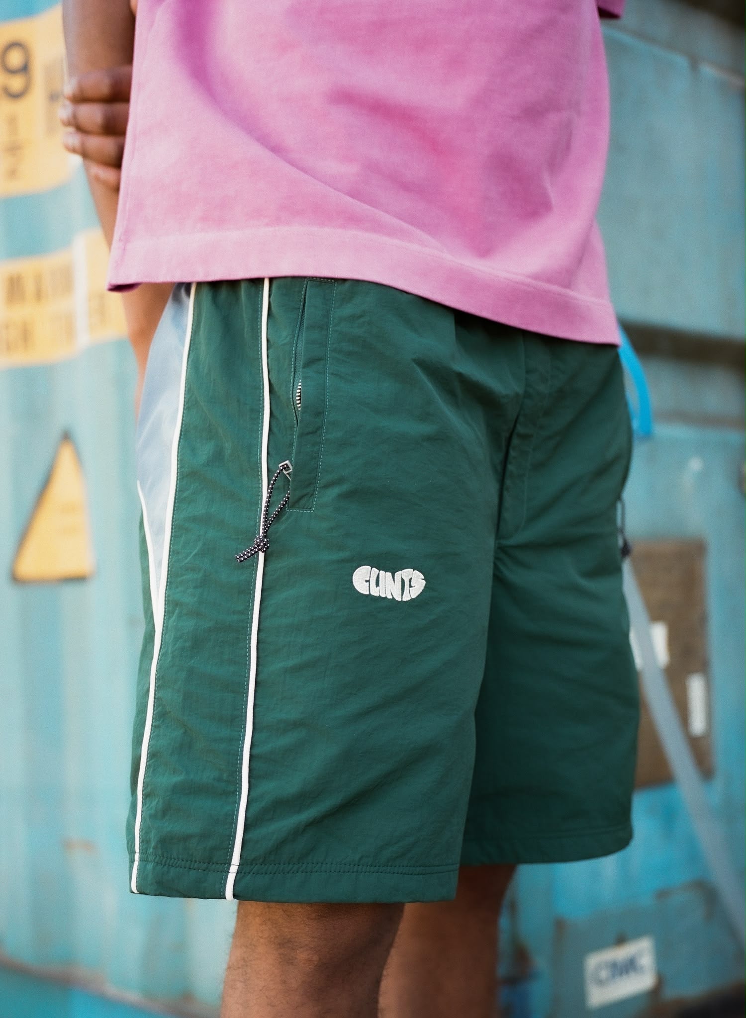 Rippled Nylon Shorts - Green