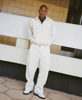Velour track pant - Ivory White