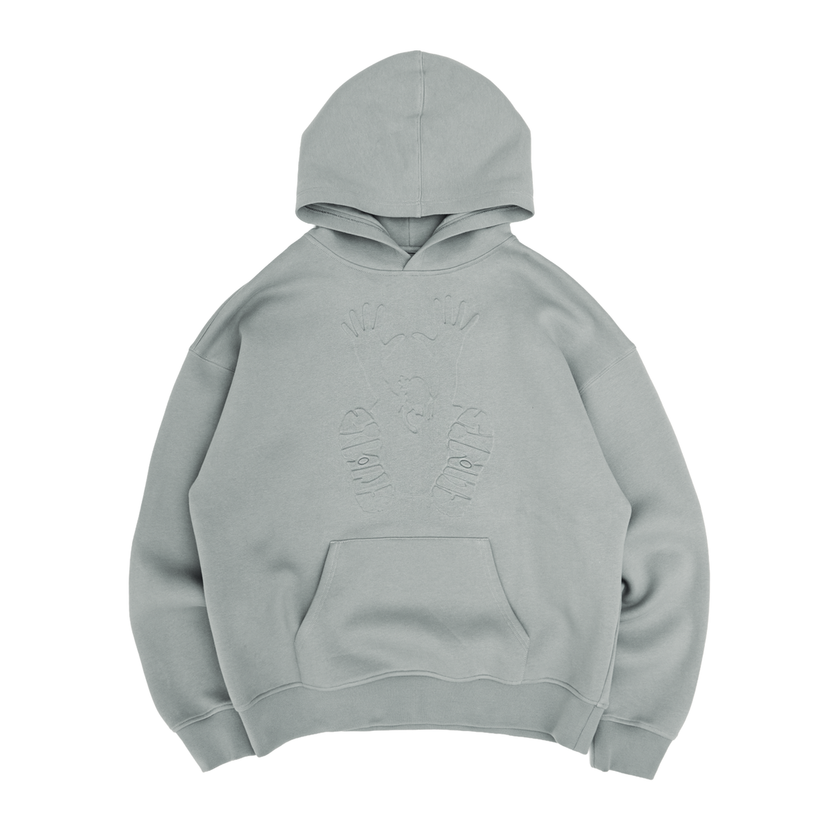 Stencil Embossed Hoodie - Mable Grey