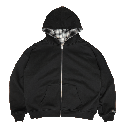 Reversible Plaid hoodie - Black/White