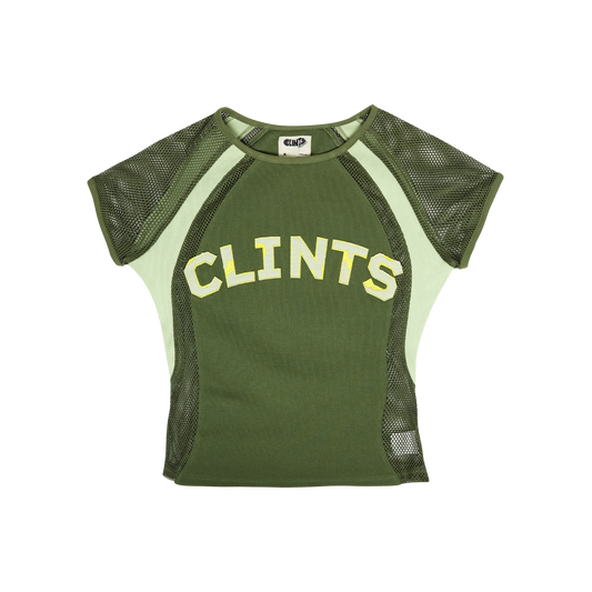 Mesh Contour Crop Top - Green