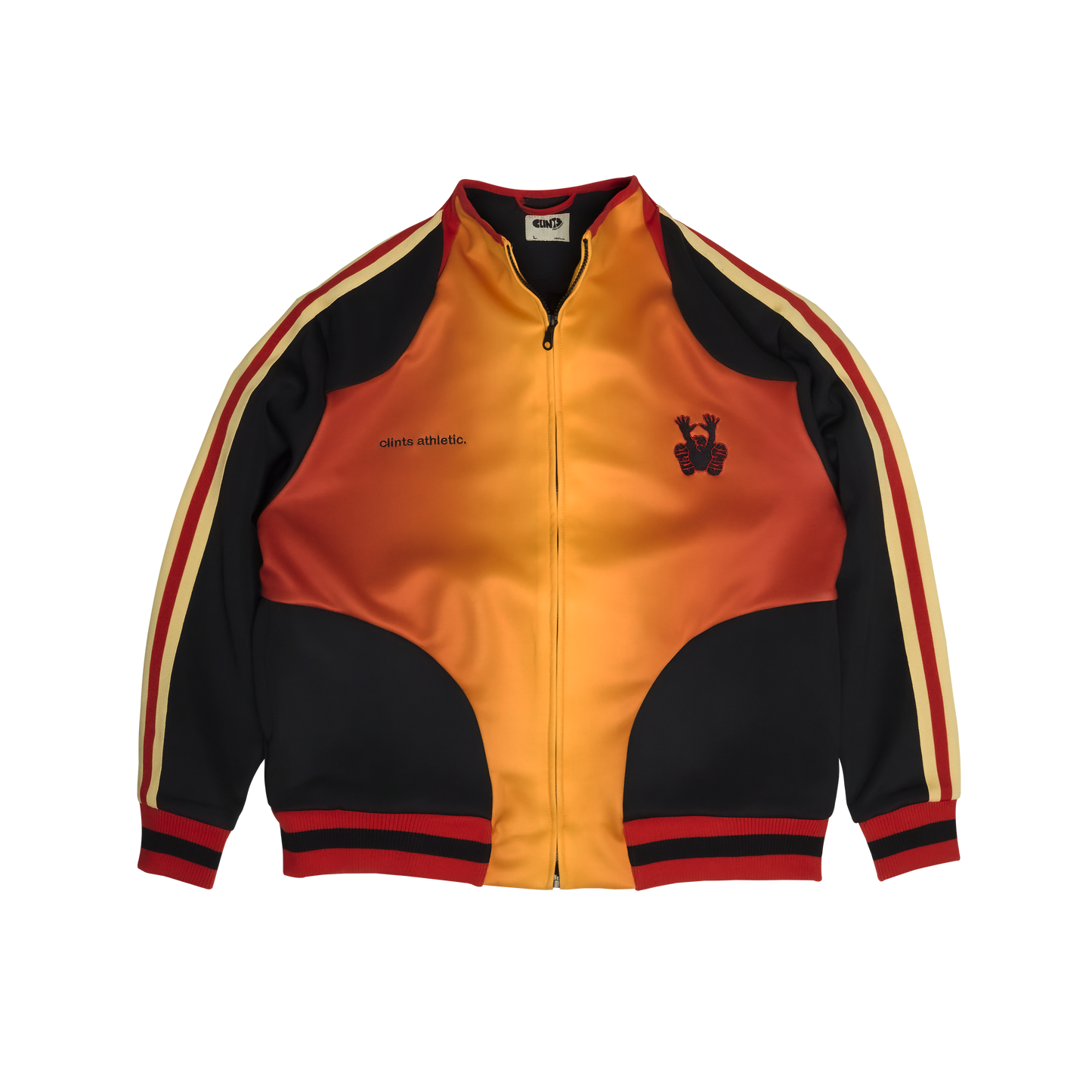 Athletic Gradient Poly Track Jacket - Orange/Black