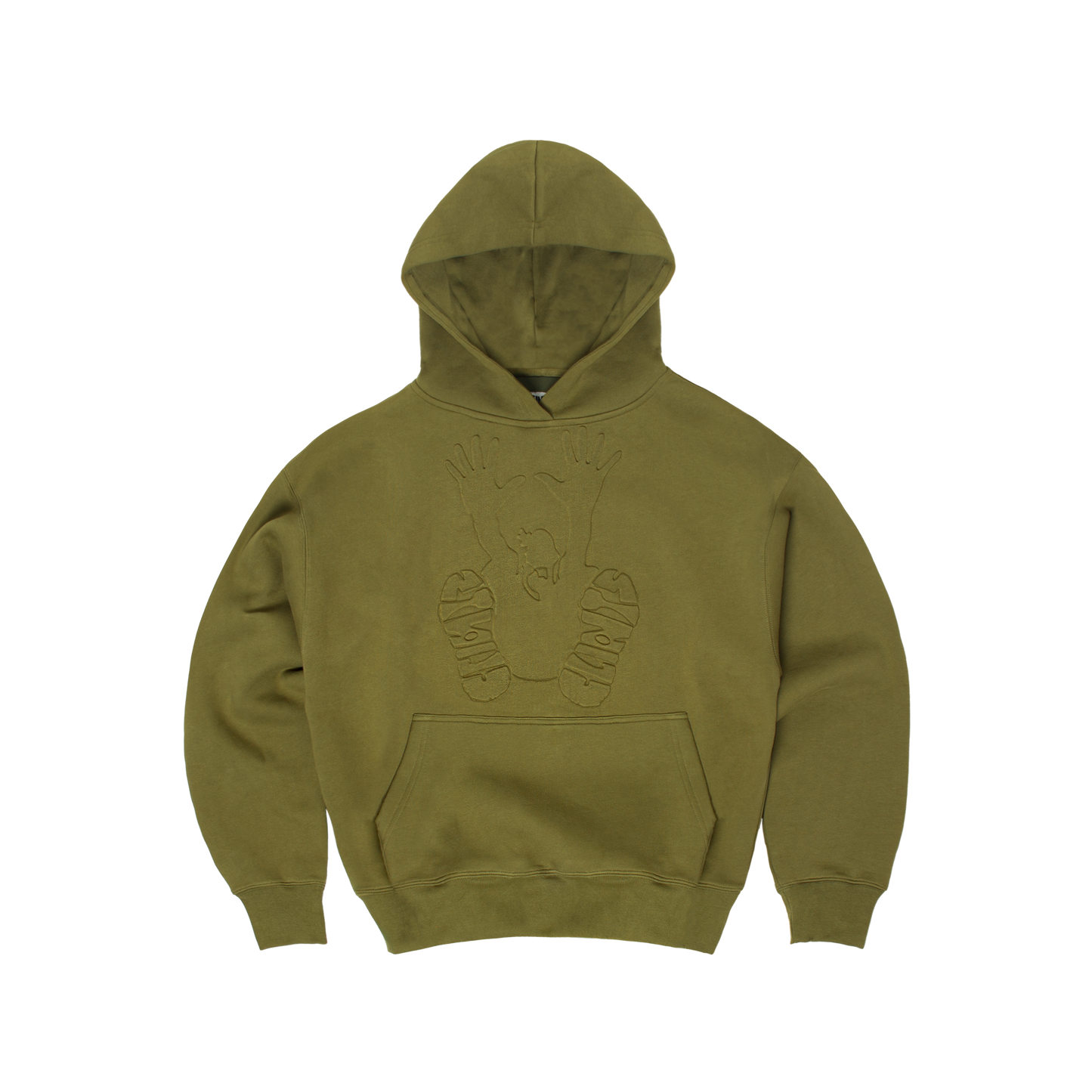 Embossed Stencil Hoodie - Olive