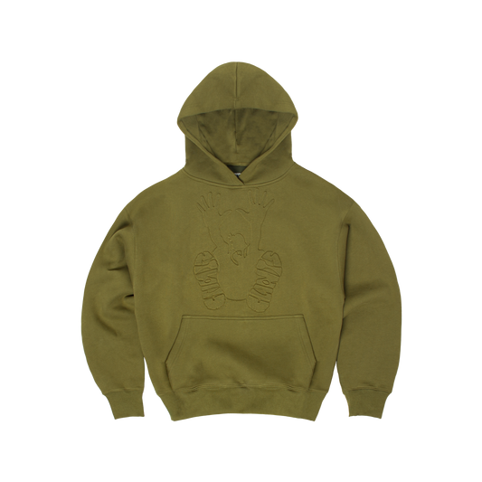 Embossed Stencil Hoodie - Olive