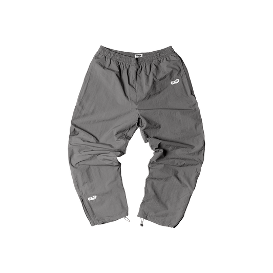 Grey Shell Track Pant - White Logo