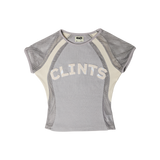 Mesh Contour Crop Top - Grey