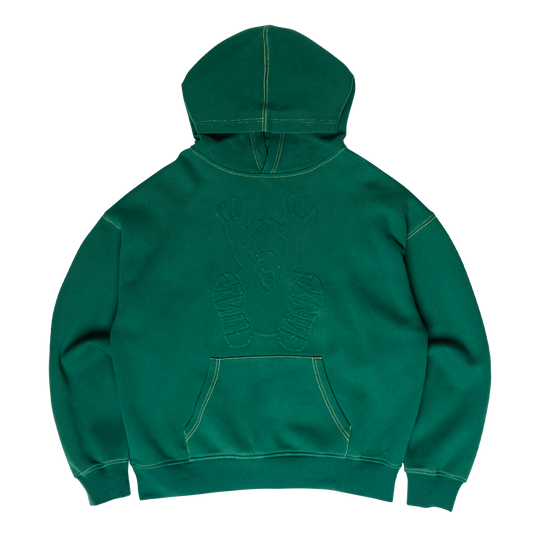 Embossed Stencil Hoodie - Green