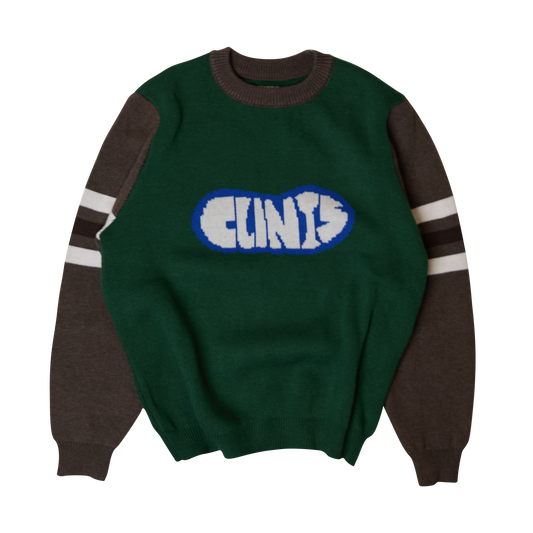 Contrast Knit Jumper - Green