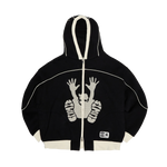 Contrast Stencil Hoodie- Black/Beige