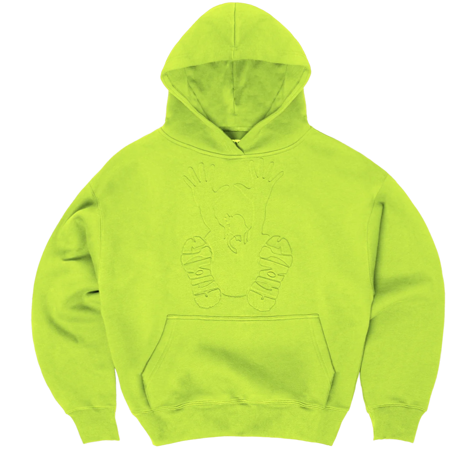 Embossed Stencil Hoodie - Lime