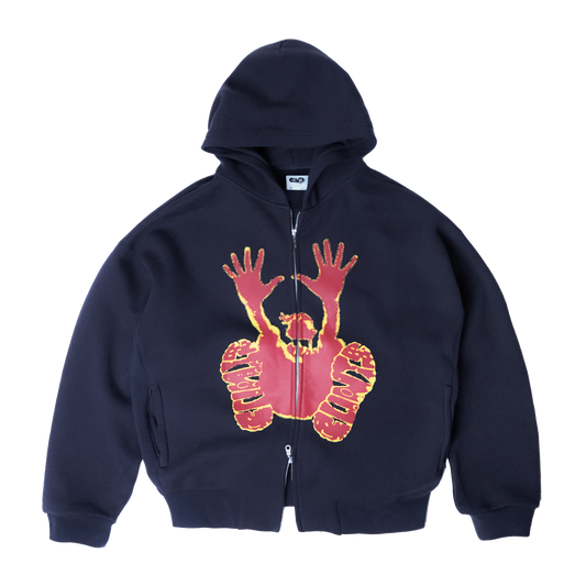 Stencil Hoodie - Navy/Red