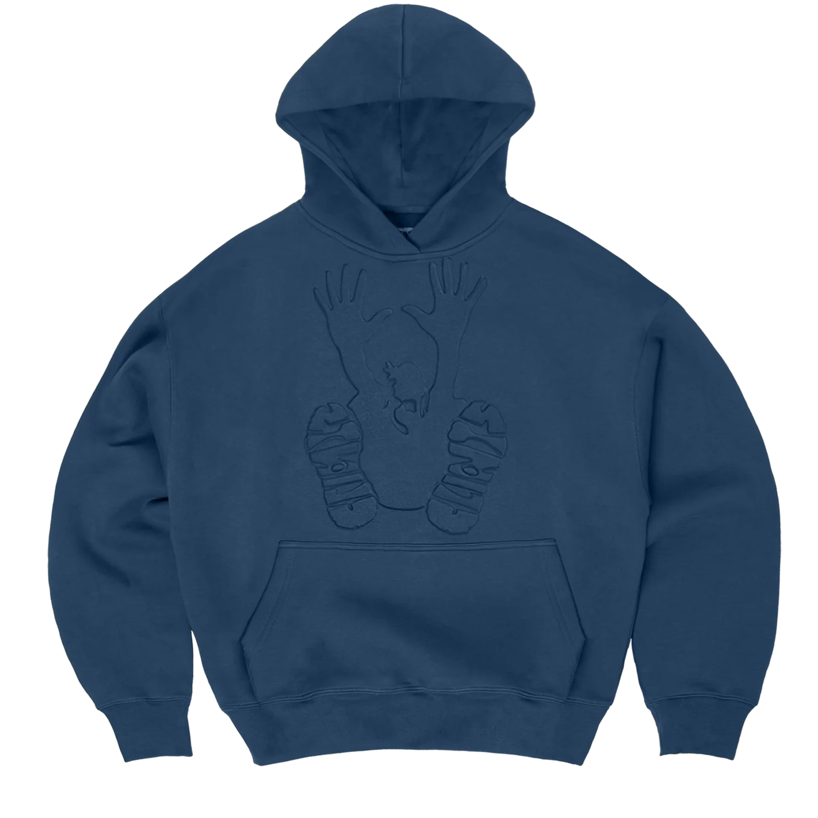 Embossed Stencil Hoodie - Navy