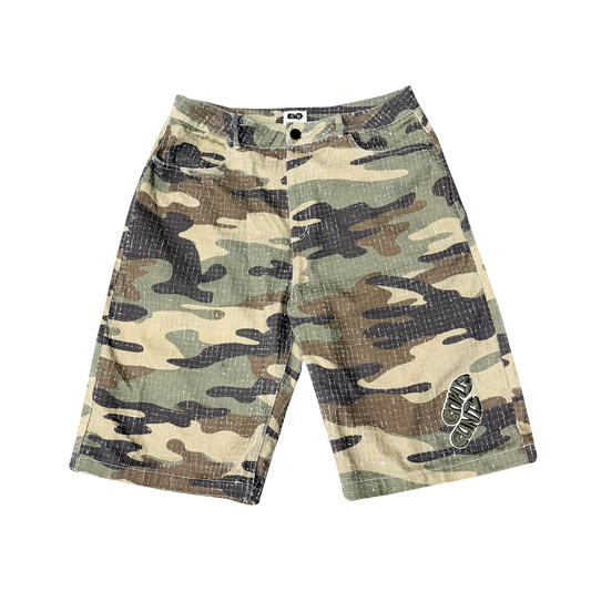 Needle Punch Camo Shorts