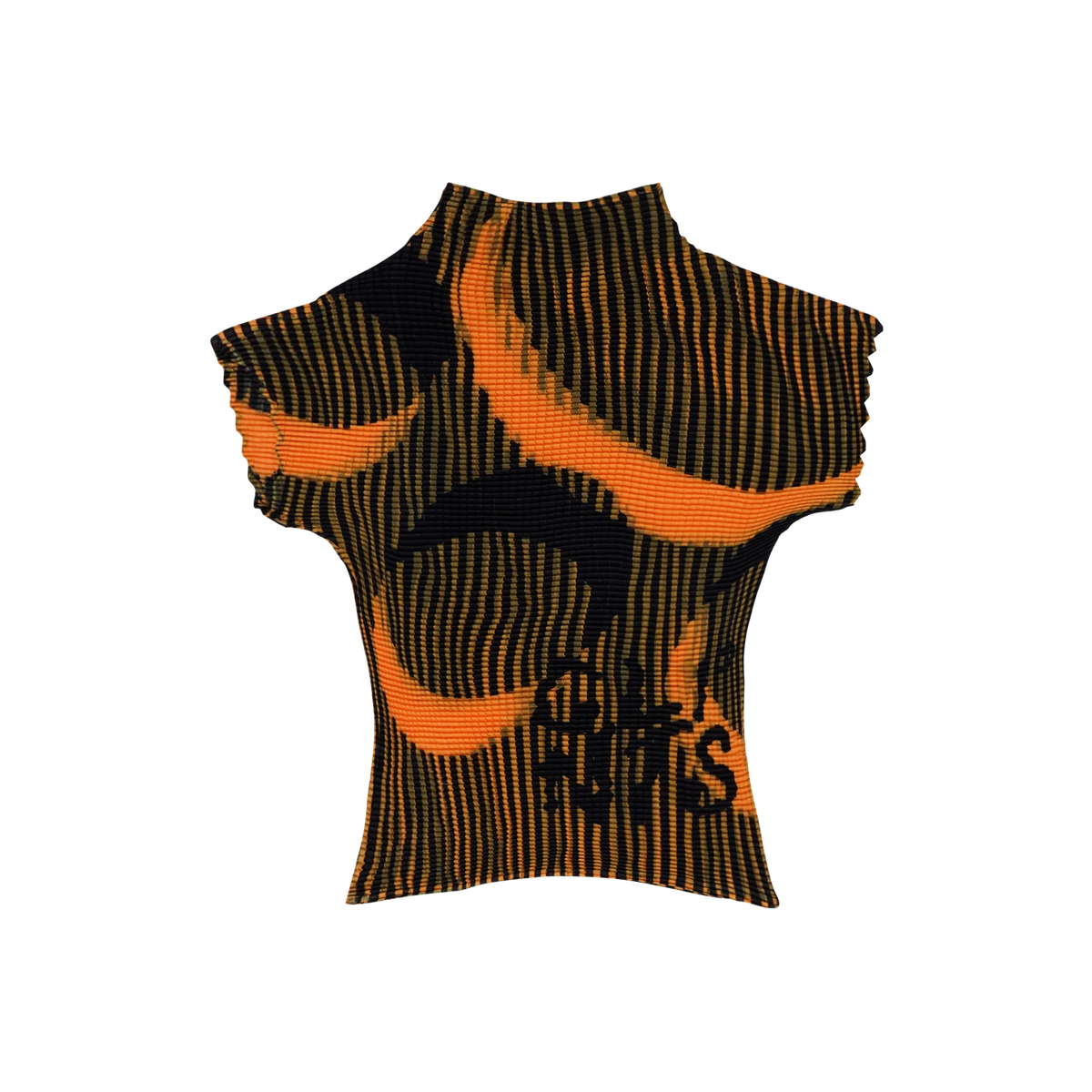 Pleated Crop Top - Orange