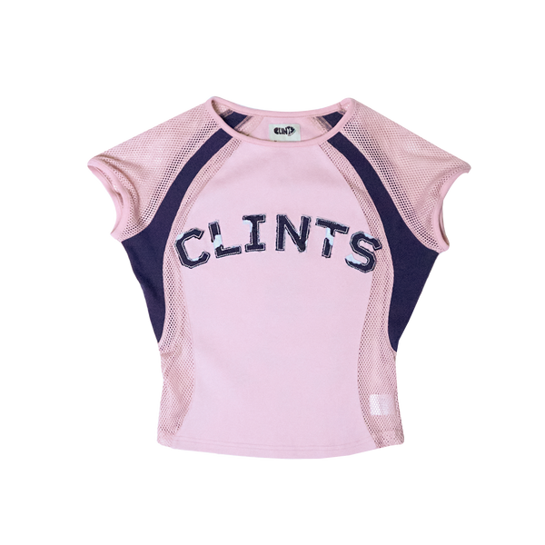 Mesh Contour Crop Top - Pink