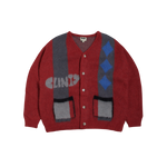Mohair Diamond Cardigan -Red/Black