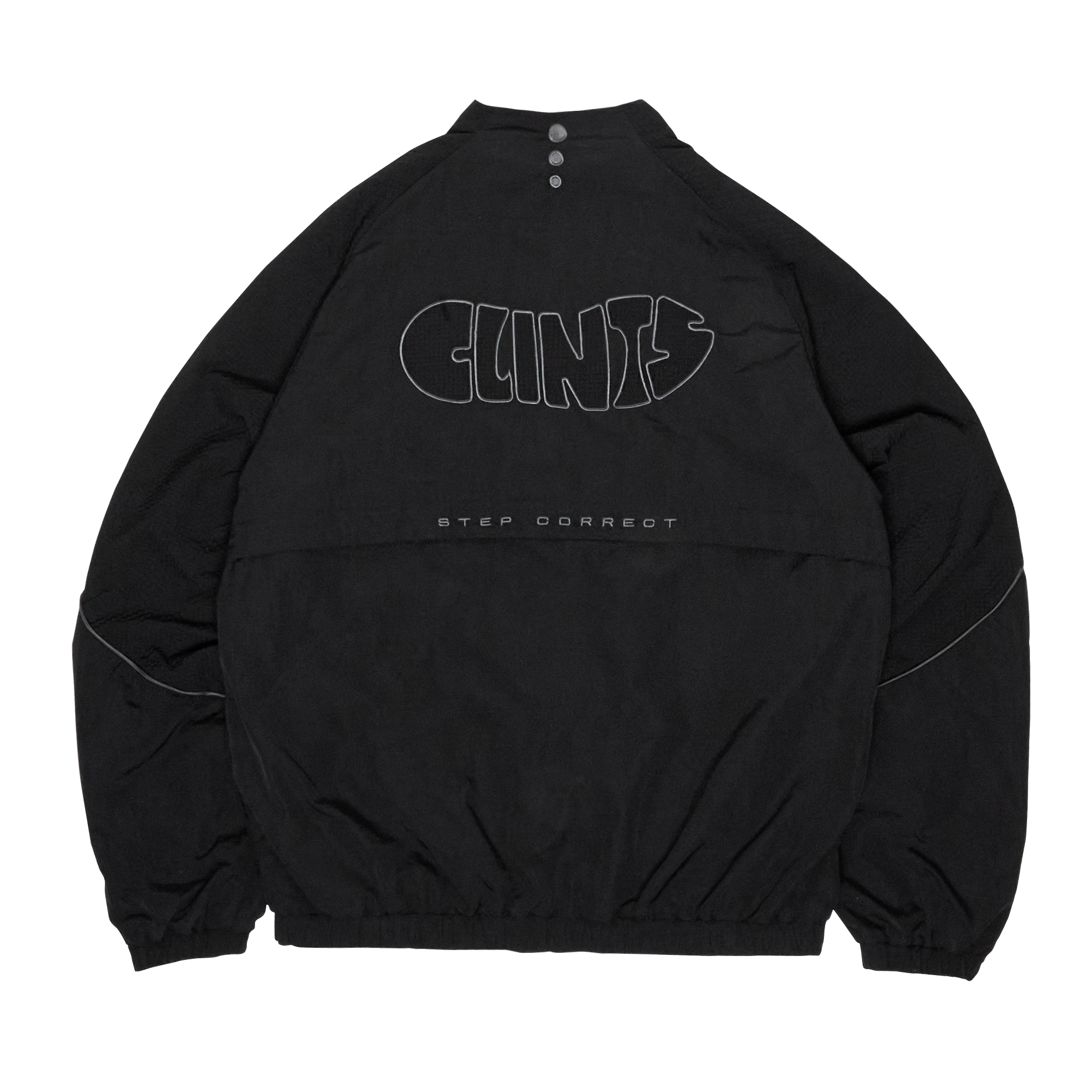 ⁠Rippled Nylon Jacket - Black