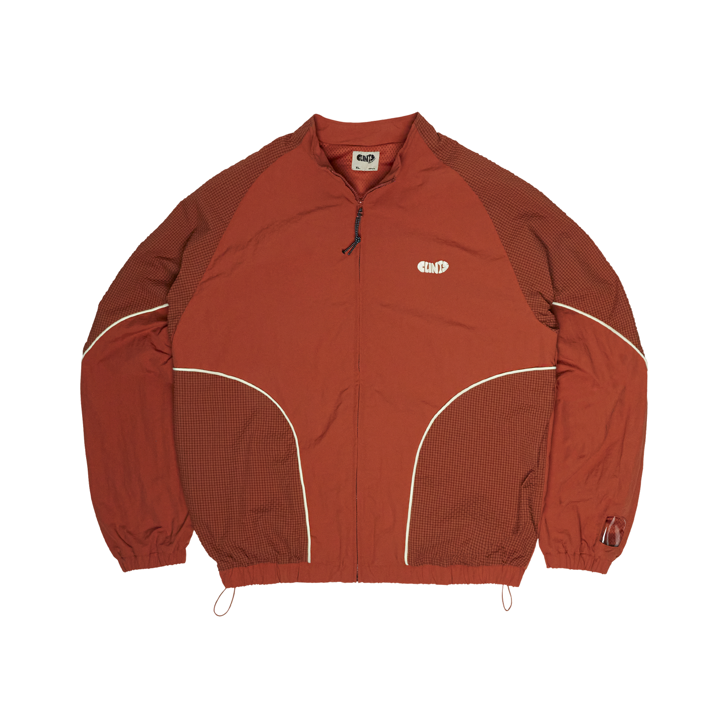 ⁠Rippled Nylon Jacket - Rust
