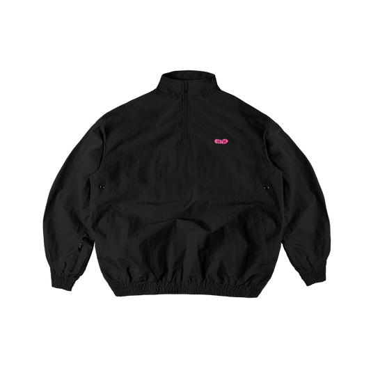 Black Shell Track Jacket - Pink Logo