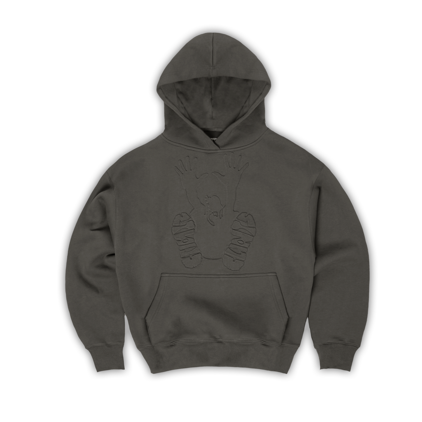 Embossed Stencil Hoodie - Smoke Grey