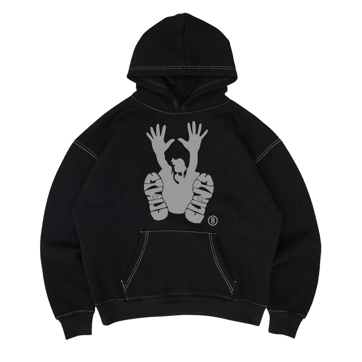 Stencil Hoodie -  Black