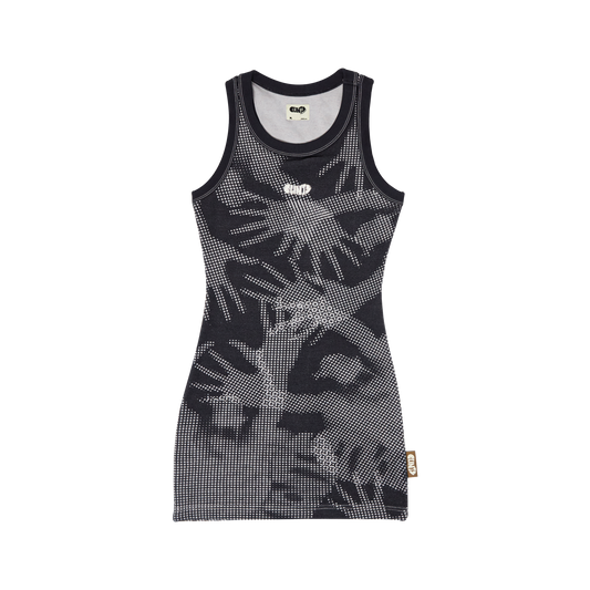 Stencil Tank Mini Dress - Black
