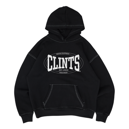 Black Contrast Stitch Hoodie