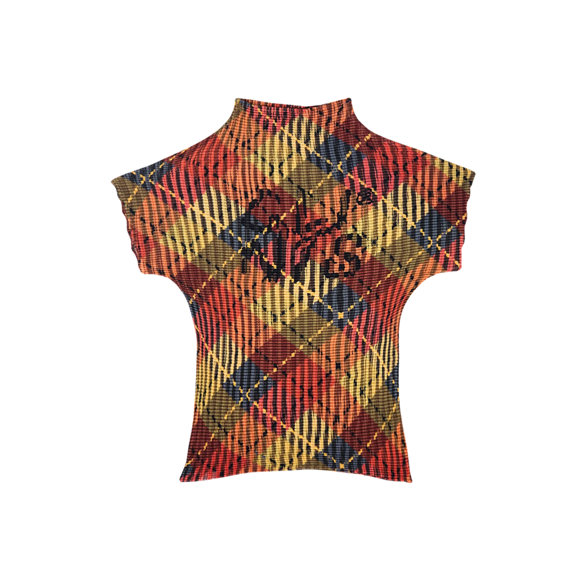Tartan Pleated Crop Top - Red