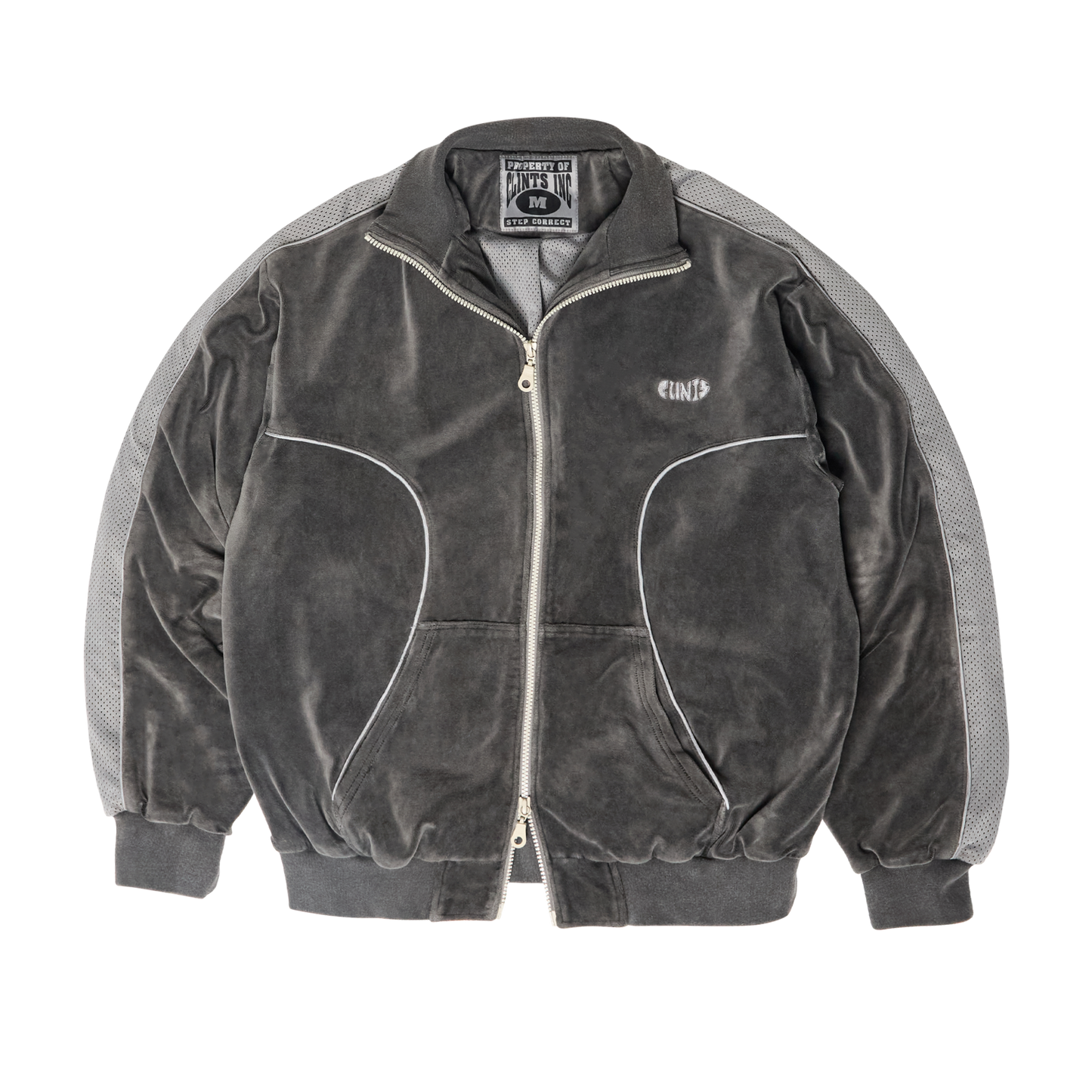 Velour Track Top - Grey